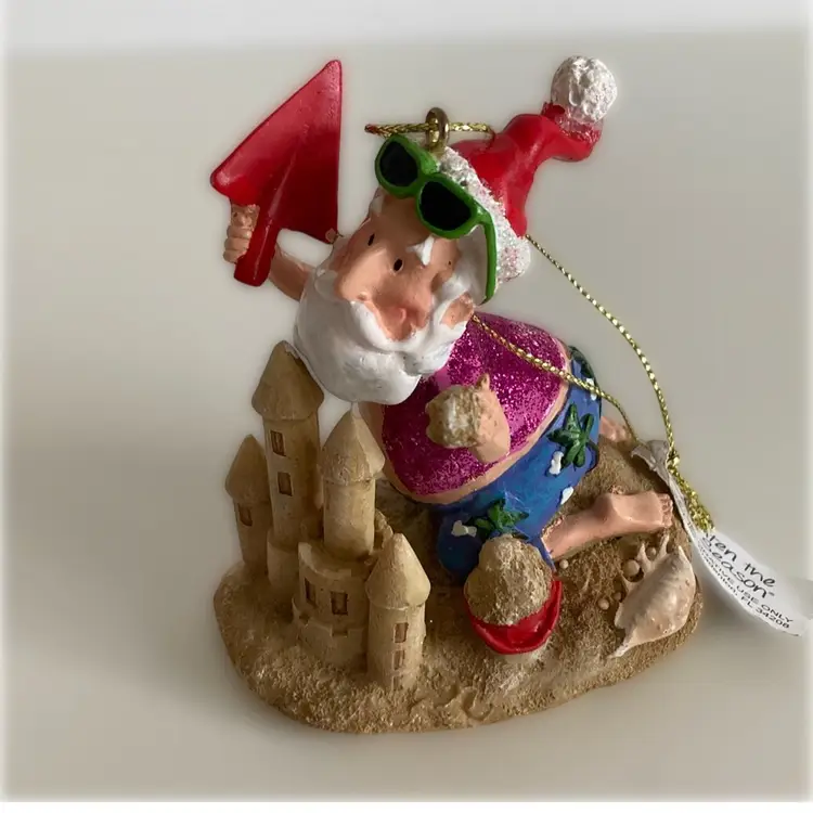 Brighten The Season Santa At The Beach Christmas Ornament