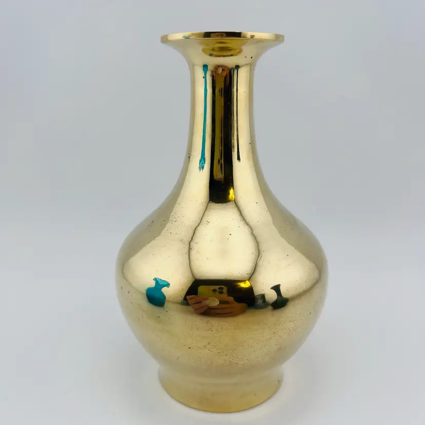 Beautiful Vintage Solid Brass Vase 5”