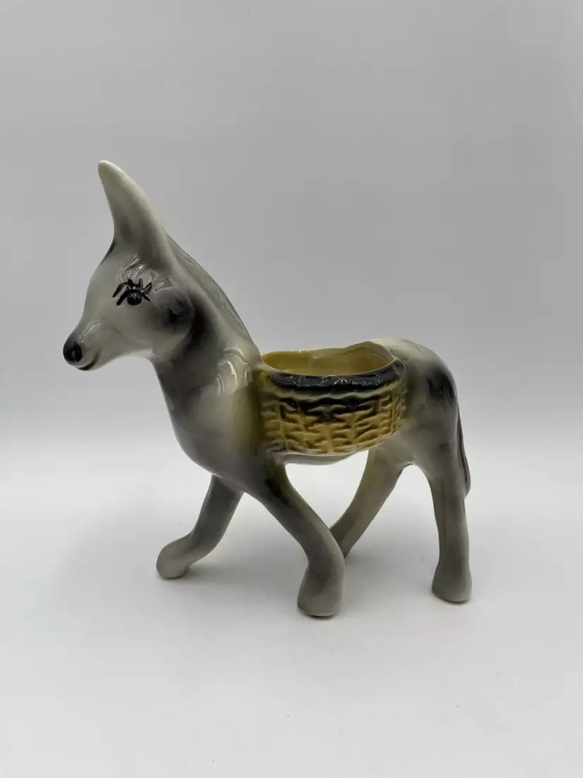 Vintage Figural Ceramic Planter Donkey Mule 1950s MCM - Funny Unique