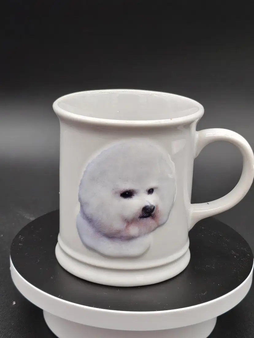 Vintage Bichon Frise Embossed Coffee Mug Xpres Dog Best Friend Originals c. 1999