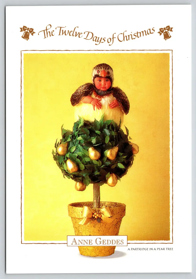 Postcard Partridge in a Pear Tree Baby's Twelve Days of Christmas Anne Geddes 1995 - 14559