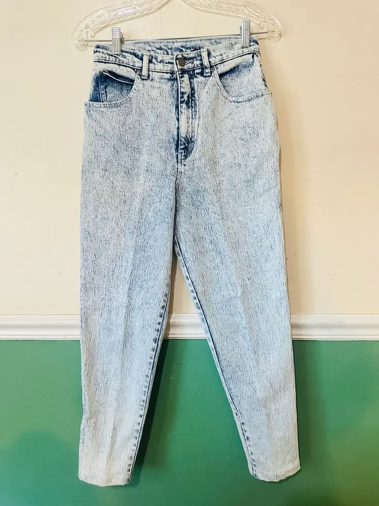 Vintage Stefano High Waisted Acid Wash Skinny Jeans Size 12