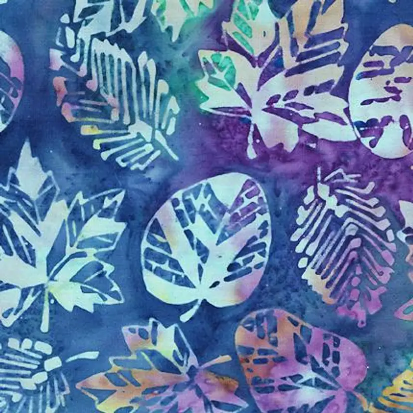 Fat Quarter Fabric Bali Batik - Blue Leaves - Premium Quilt Store Cotton