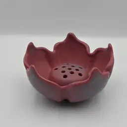 Vintage Van Briggle Art Pottery Bowl Lotus Flower with Flower Frog