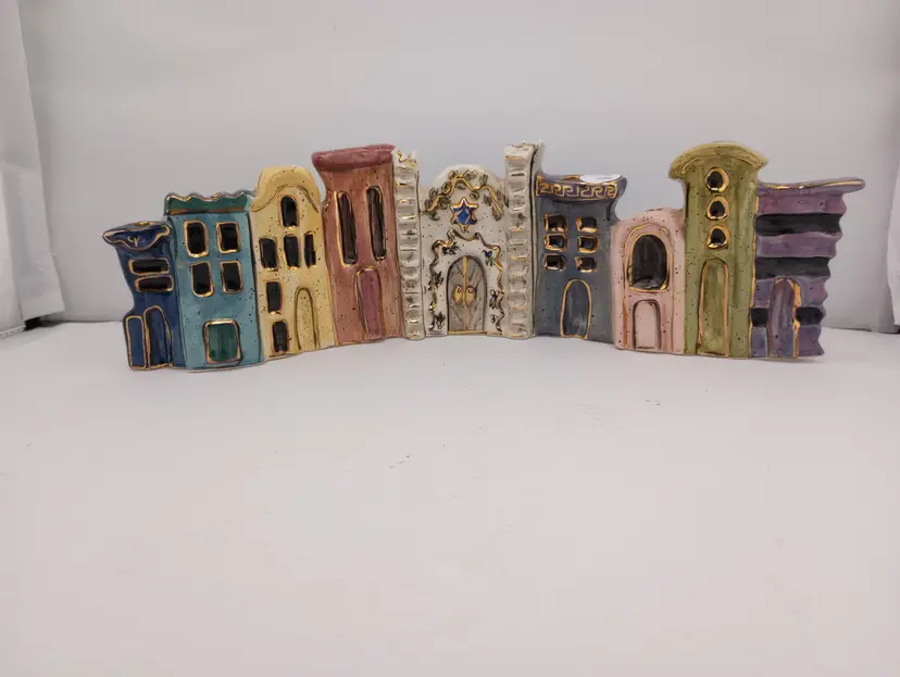 Blue Sky menorah/channukiah, signed Heather Goldminc