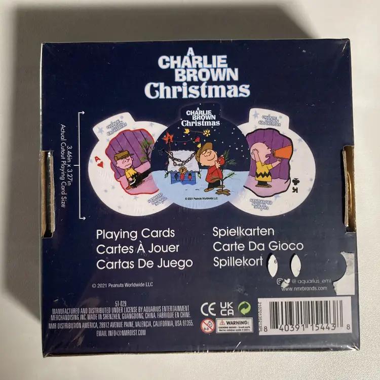 Peanuts • A Charlie Brown Christmas • NIB Shaped Playing Cards• 2021 • Aquarius