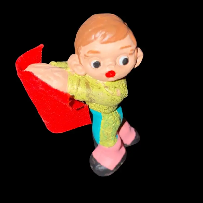 #01- 40% Off Sale-Vintage Red Clay Mud People Figurine From Mexico As Shown 2" (was $5)