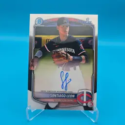 Santiago Leon 2025 Bowman Chrome 1st Bowman Auto Baseball Card Minnesota Twins