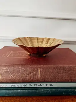 Hammered Brass Footed Dish
