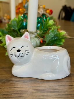Mini small CARA CAT Cute Ceramic Planter Succulent / Herb