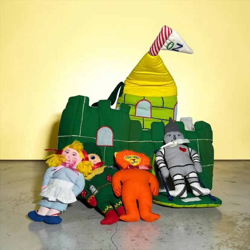 Vintage Kubla Kids Craft Cloth Fabric Plush House Wizard Of Oz Play Set