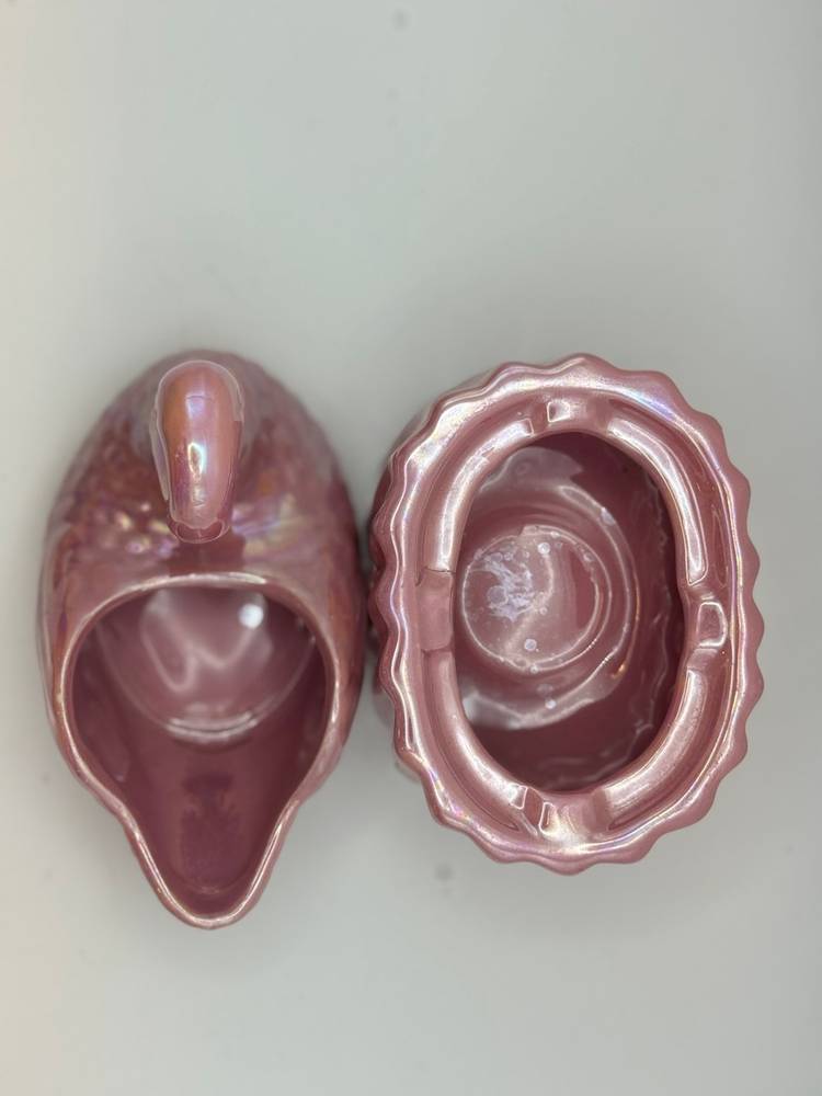 Luster ware Swan Potpourri Dish With Base 6” (Base Is 2.5”; Swan Is 3.5”)