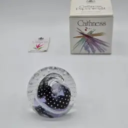 Marked on the bottom CAITHNESS SCOTLAND REFLECTIONS '94 Collectors Club Glass Paperweight mini 2.25"