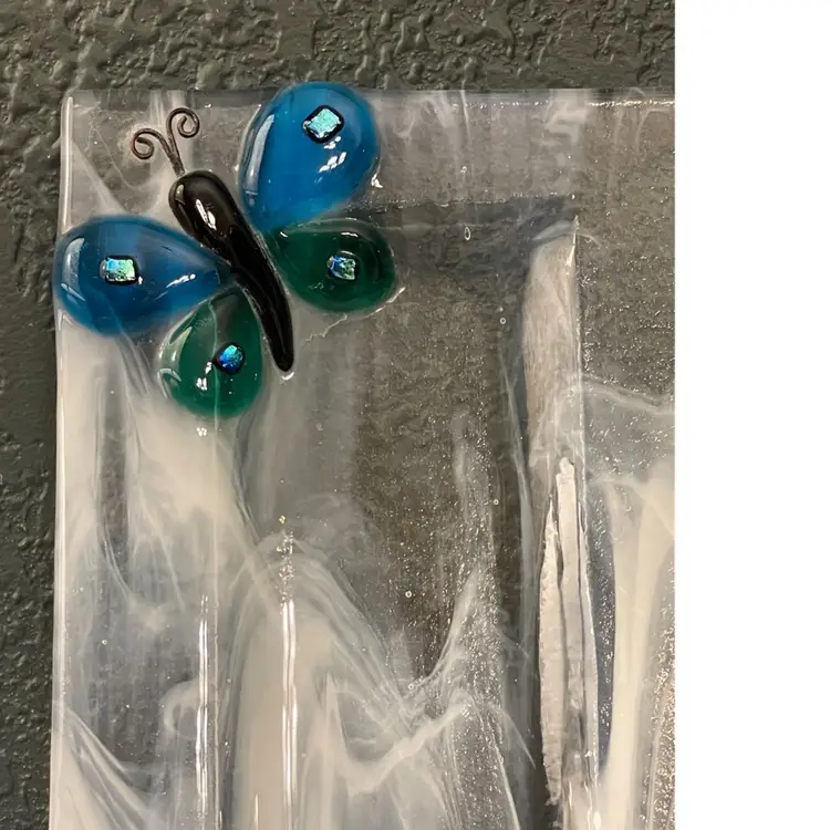 #01 Fused Glass Butterfly Dish/ Trinkets/Wall Decor