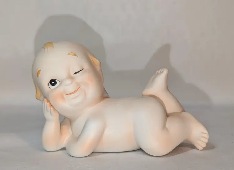 Winking Kewpie Baby Figurine 5" Bisque Porcelain Napco Ware Japan