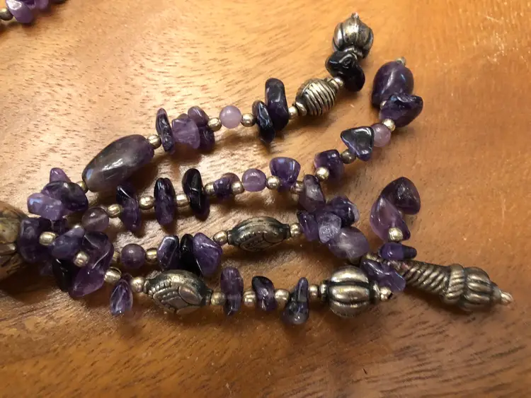 Vintage Amethyst And Silver Necklace
