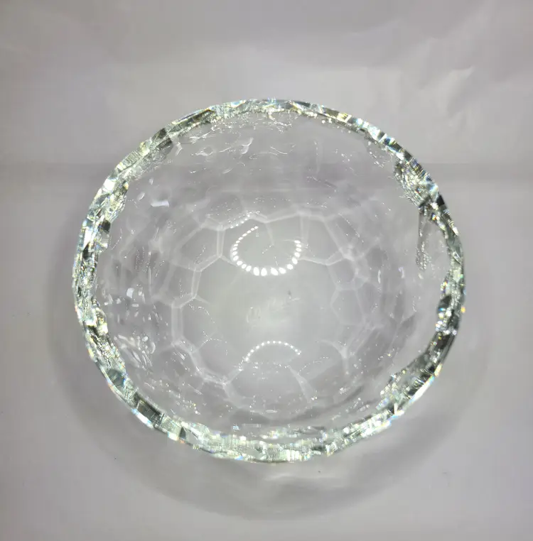 Signed Oleg Cassini Crystal Faceted Bowl