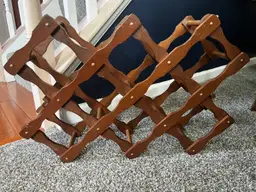 Vintage Wooden Accordion Wine Rack