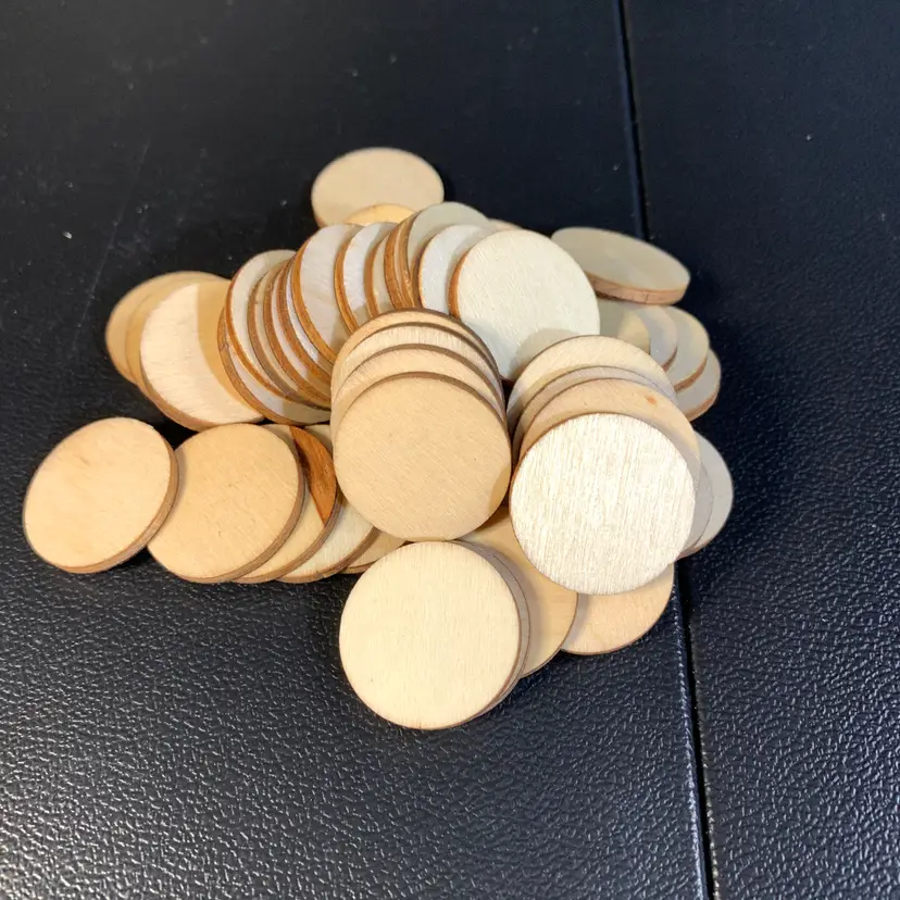 50-Blank Wood Rounds 1"