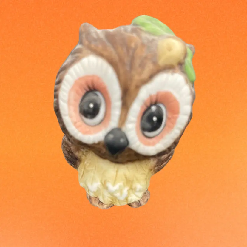 Josef Originals Miniature Bisque Owl Figurine George Good Vtg 1975 Boho Kitschy