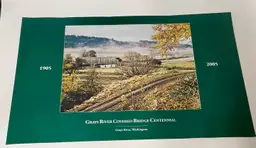 Vintage Poster Print Of The Grays River Covered Bridge 11 X 17
