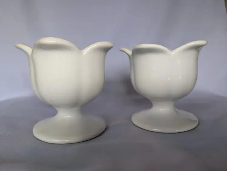 Xcel White Porcelain Dessert Cups Or Votive Holders Set Of 2