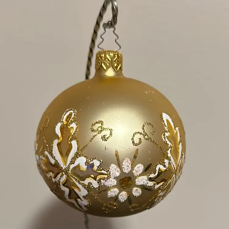 Gold With White Design Ornament