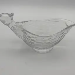 Godinger Crystal Pheasant Shaped Gravy Boat