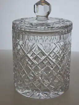 Cut Glass Lidded cookie jar