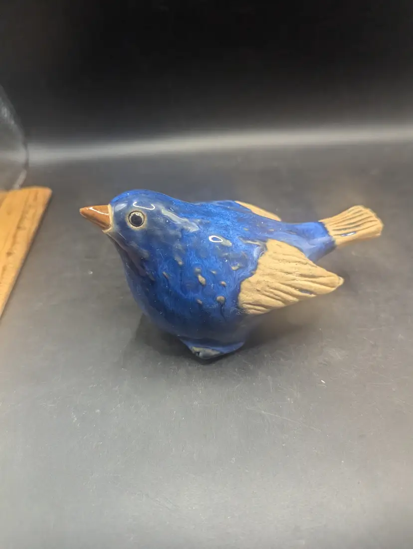 Ceramic Pottery Blue Bird Unknown Maker.