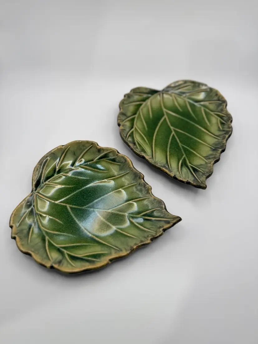 Ceramic Glazed Leaf Decorative Plates