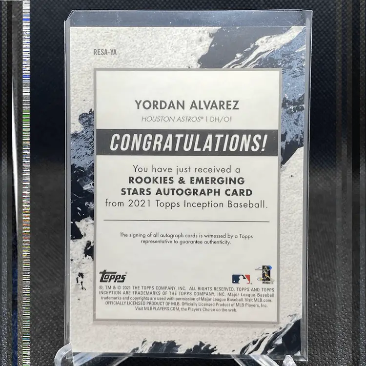 2021 Topps Inception Yordan Alvarez Auto /25 Blue