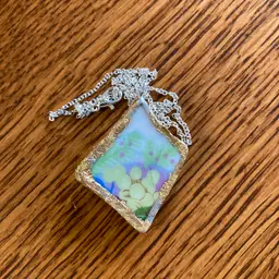 Broken Pottery Artisan Made Grape Pendant Fruit Plate Handcrafted Necklace 1.5 in x 1.75 in