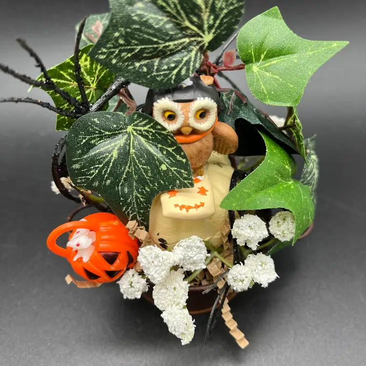 Handmade Owl Hallmark Ornament Upcycled During Art Hangout