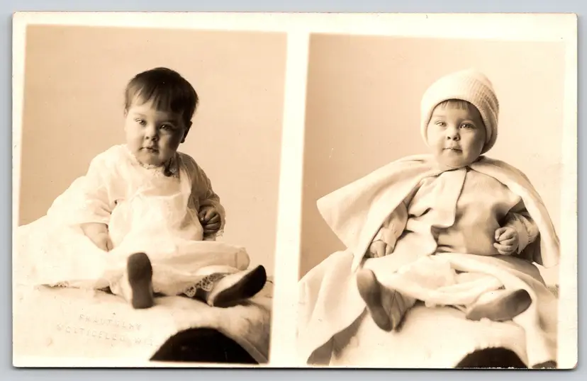 Postcard RPPC Cute Chubby Baby Multiview Real Photo -  9305