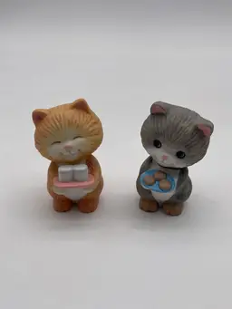 Vintage Avon Best Buddies Kittens Sharing Milk And Cookies 1992