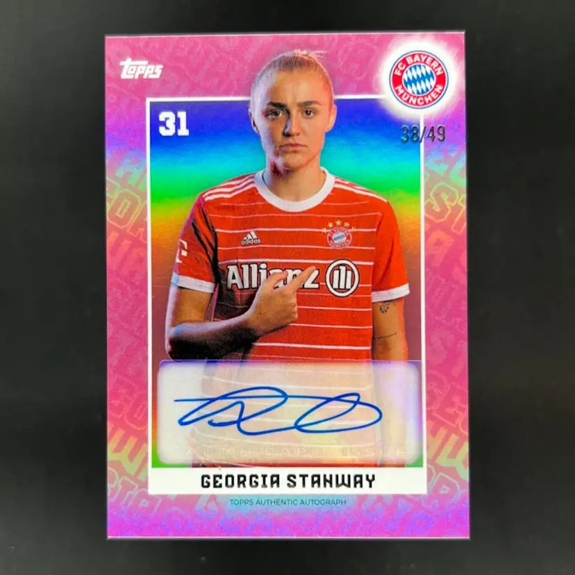 Georgia Stanway 2023 FC Bayern Team Set Pink /49 Autograph Soccer Card