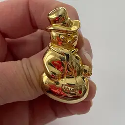 AAi signed goldtone Snowman brooch - excellent condition