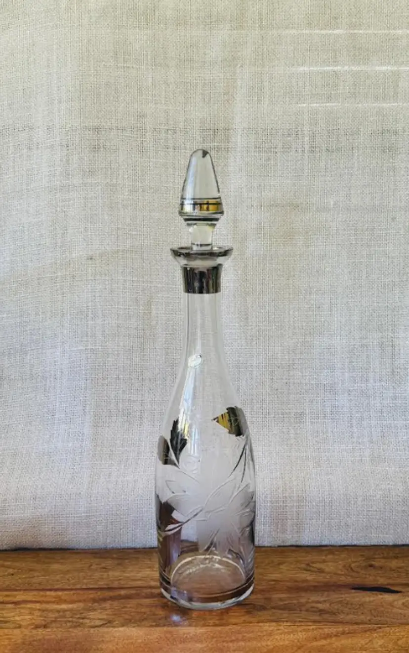 Bohemia Crystal Vintage Mid Century Wine Decanter 1960's