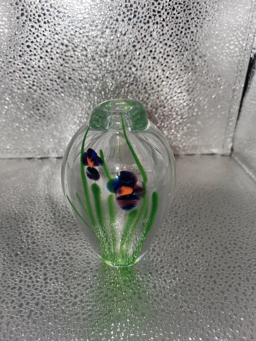 Signed Karen Wolkoff Art Glass Vase