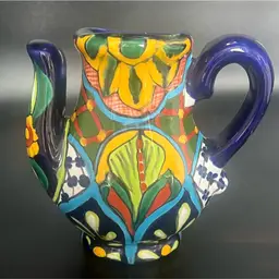 Talavera Mexican pottery Oil Holder Signed
