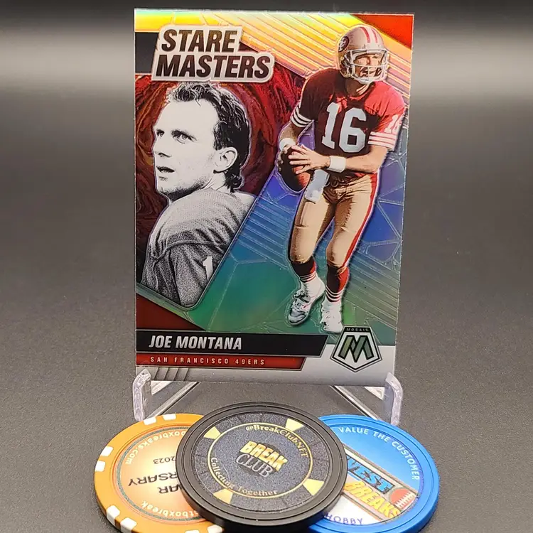 Joe Montana 2021 Panini Mosaic Stare Masters Insert Silver Parallel Card #SM21 - San Francisco 49ers Football Card