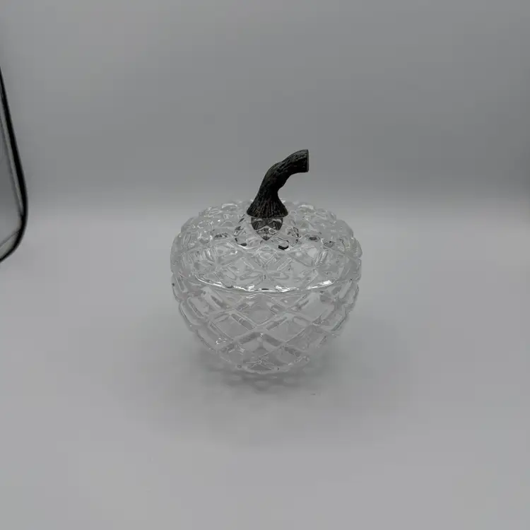 Vintage Crystal Apple Candy Dish