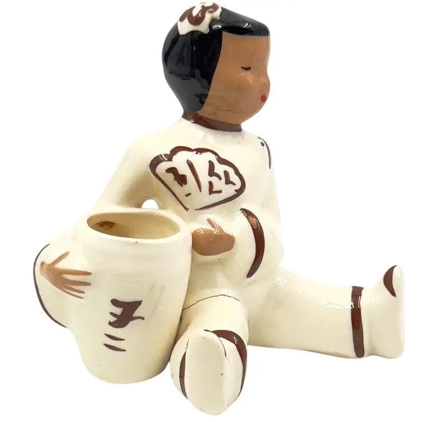 #01 TOOTHPICK HOLDER 
FIGURINE Girl w/Basket 
Mini Planter- Rescue Me⛑️ 
SEE PHOTOS