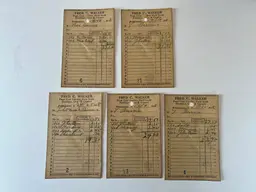 Antique General Store Receipts. 1928, Mercantile Feed Coal Lumber Ephemera. Bridgewater NY