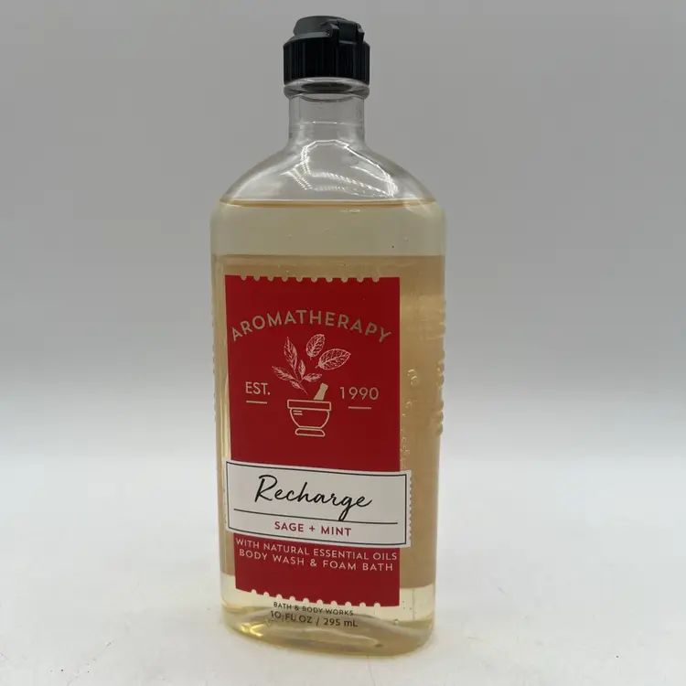 Bath Body Works Aromatherapy Recharge Sage Mint Body Wash Foam Bath 10 fl oz NEW