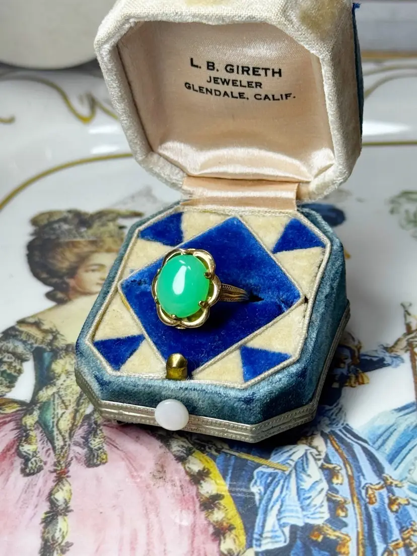 Vintage 10K Gold Filled Chyrsoprase Ring Size 6