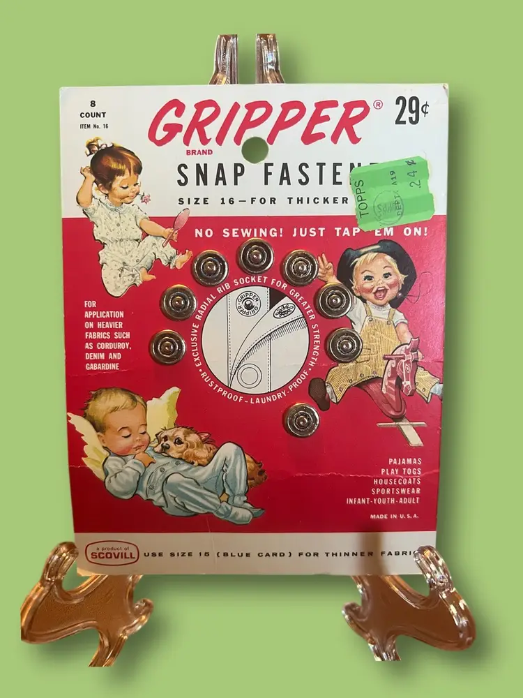 1950 New Old Stock Snap Fastener Card