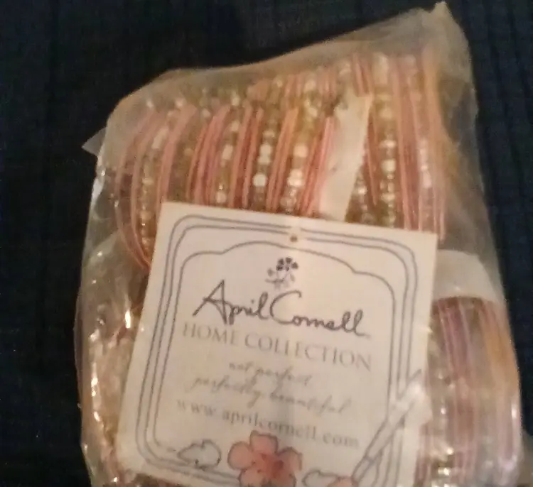 Vintage April Cornell Home Collection Pink Bangle Napkin Rings - set of 4