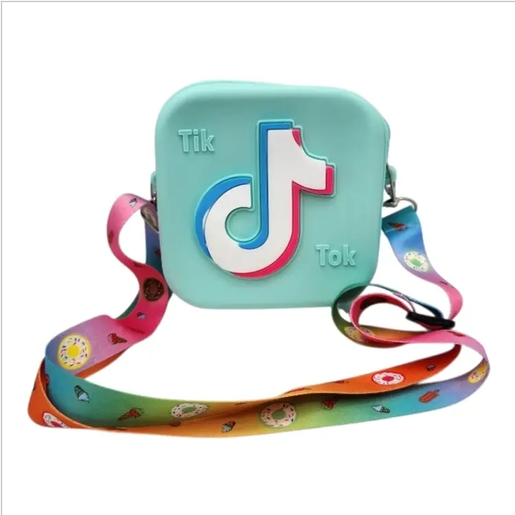 TikTok Silicone Crossbody Bag Mini Shoulder Purse Fan Accessory Adjustable Strap